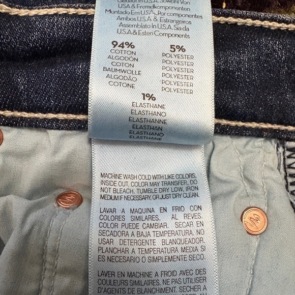 MOTHER Insider Crop Step Fray Blue Denim Jeans Love on the Edge Heart Size 27 - Picture 16 of 16